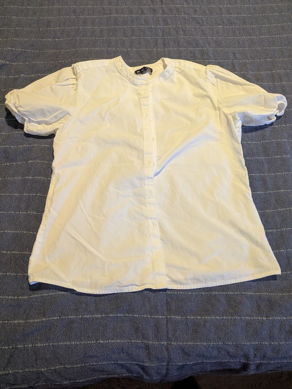 Nautica White Short-Sleeve Button Down Shirt, S